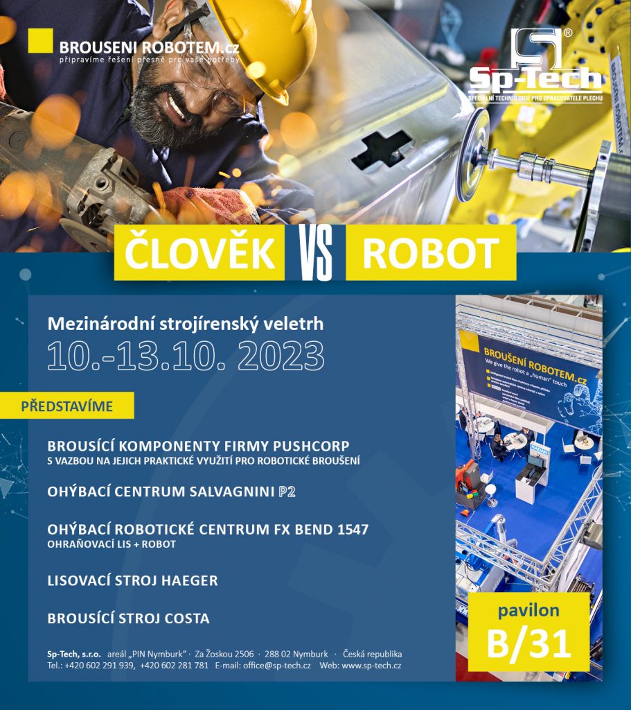 Broušení robotem Sp-Tech MSV 2023 - Mezinárodní strojírenský veletrh Brno